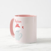 Mug Cute Kitty avec le chapeau de Noël Personnalisé En (Devant gauche)