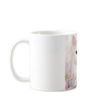 Cute Kitty Blanc Et Fleurs Roses