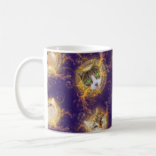 Mug Cute Kitty Cat - Royal Purple (Gauche)