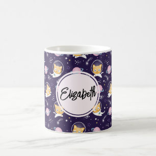 Mug Cute Kitty Chat Astronauts Motif