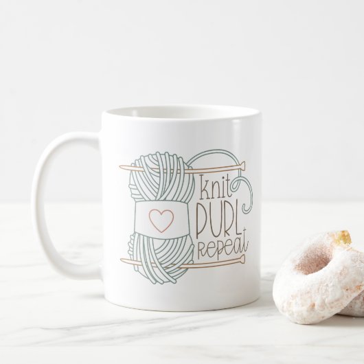 Mug Cute Knit Pearl Répéter (Avec donut)