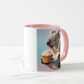 Mug Cute Koala Avec Cupcake Pastel Gradient (Devant droit)