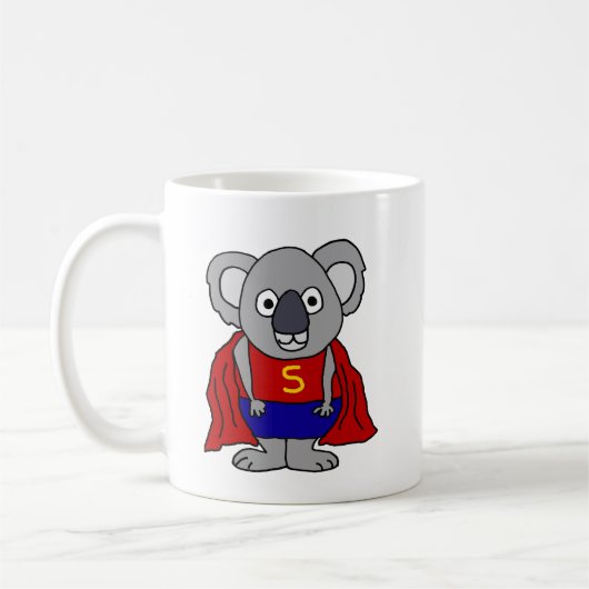 Mug Cute Koala Bear Superhero (Gauche)