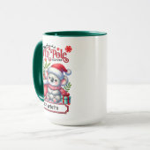 Mug Cute Koala Chirstmas Nom personnalisé (Devant gauche)