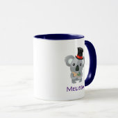 Mug Cute Koala dans un top noir Hat Custom (Devant droit)