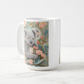 Mug Cute Koala Elegant Pastel Floral (Devant gauche)