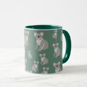 Mug Cute Koala Eucalyptus Motif vert (Devant droit)