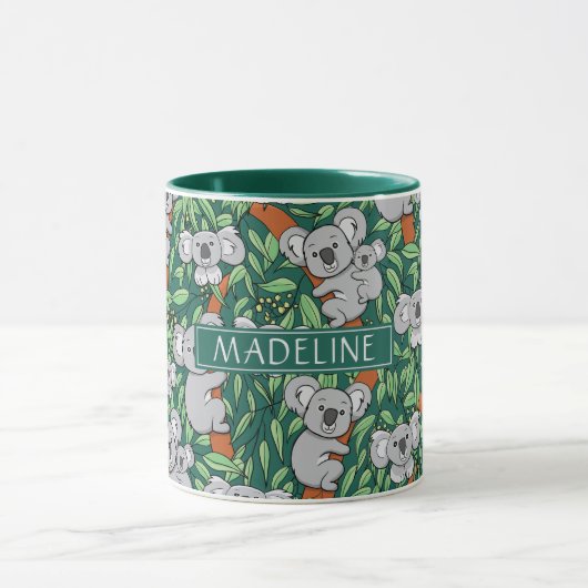 Mug Cute Koala Motif personnalise Hunter Green (Centre)