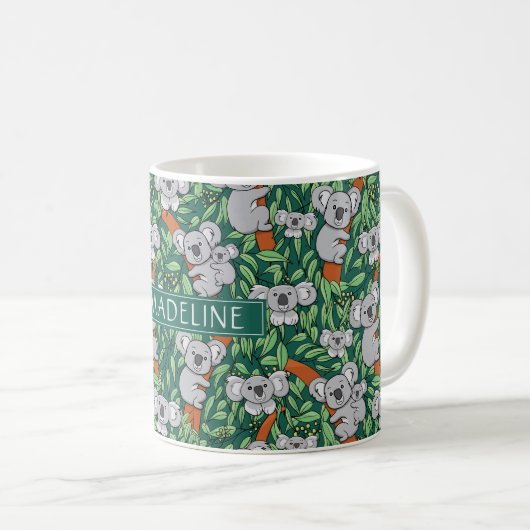 Mug Cute Koala Motif Personnaliser Hunter Green (Devant droit)
