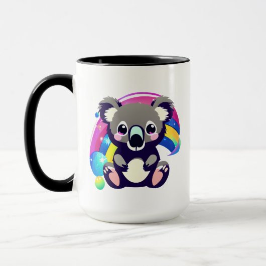 Mug Cute Koala Ours et arc-en-ciel Personnalisé (Gauche)