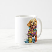 Mug Cute Labrador Retriever Rain Puddle (Devant droit)