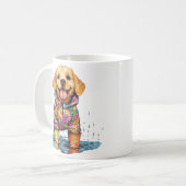 Mug Cute Labrador Retriever Rain Puddle (Devant gauche)