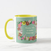 Mug Cute lapin floral 2 guillemets pâques (Gauche)