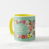Mug Cute lapin floral 2 guillemets pâques (Devant gauche)
