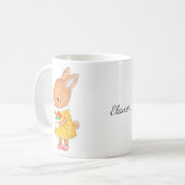 Mug Cute lapin lapin Art Personnalisé avec le nom (Devant gauche)