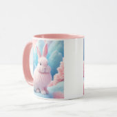 Mug Cute Lapin Rose Coton Bonbons Nuages (Devant gauche)