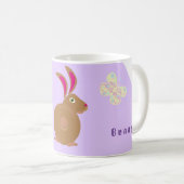 Mug Cute lapin vectoriel en couleurs roses (Devant droit)