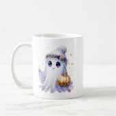 Mug Cute Lavendar Purple Ghost Halloween Éffrayant Bou (Gauche)