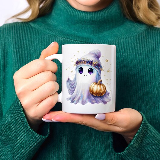 Mug Cute Lavendar Purple Ghost Halloween Éffrayant Bou