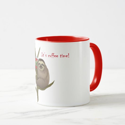 Mug Cute Lazy Sloth C'est l'heure du café (Devant droit)