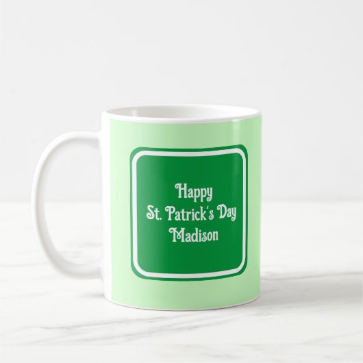 Mug Cute Léger Vert Joyeux Jour de la Saint Patrick Mu (Gauche)