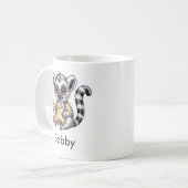 Mug Cute Lemur Reading a Book Custom (Devant gauche)