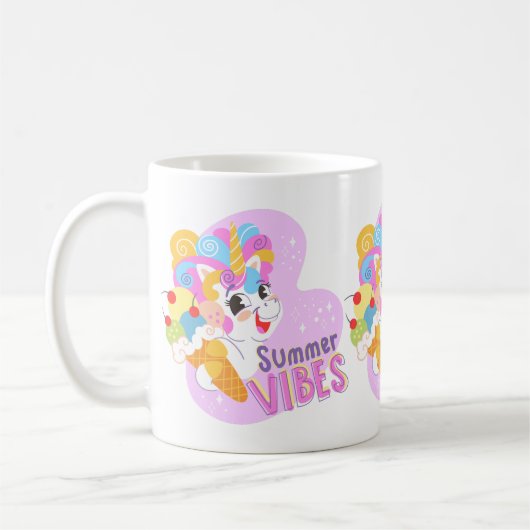 Mug Cute licorne avec crème glacée (Gauche)
