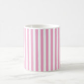Mug Cute Light Pastel rose et blanc Vertical strié (Centre)