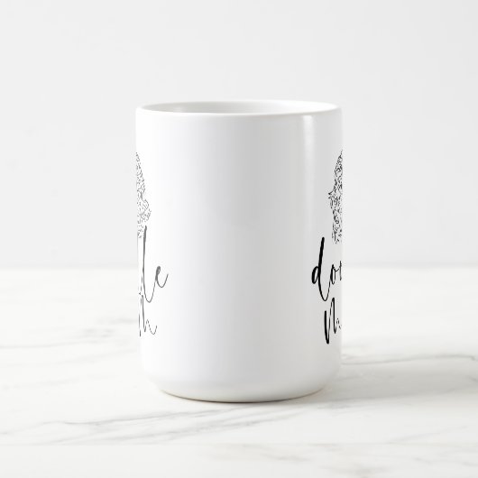 Mug Cute Line Art Doodle Maman Noir et Blanc (Centre)