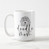 Mug Cute Line Art Doodle Maman Noir et Blanc (Gauche)