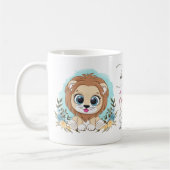 Mug Cute Lion Floral Thème Meilleure Maman Jamais Pers (Gauche)