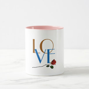 Mug Cute Love Single Stem rose Saint Valentin rose
