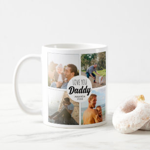 Mug Cute Love You 'Papa' Collage Photo personnalisée
