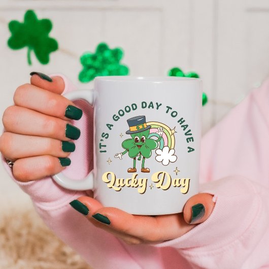 Mug Cute Lucky Clover Retro Rainbow – St. Paddy’s Day