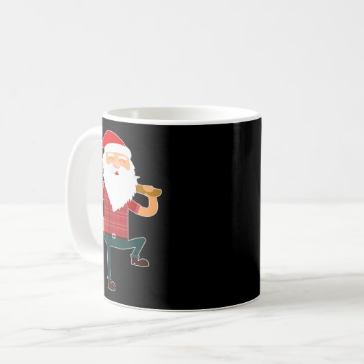 Mug Cute Lumberjack Santa Funny Ugly Christmas Axe Hat (Devant gauche)