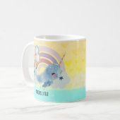 Mug Cute Magique Mer Unicorne Nom personnalisé       (Devant gauche)