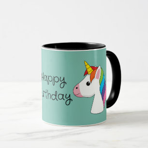 Mug Cute Magique Unicorne avec cheveux colorés Perso