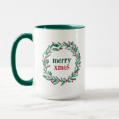 Mug Cute Main Levée Wreath Joyeux Noël (Gauche)