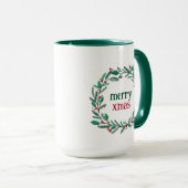 Mug Cute Main Levée Wreath Joyeux Noël (Devant droit)