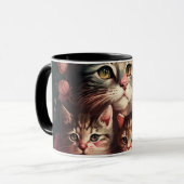 Mug Cute Mama Chat et Kittens Musique féminine (Devant gauche)
