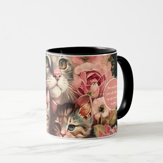Mug Cute Mama Chat et Kittens Musique féminine (Devant droit)