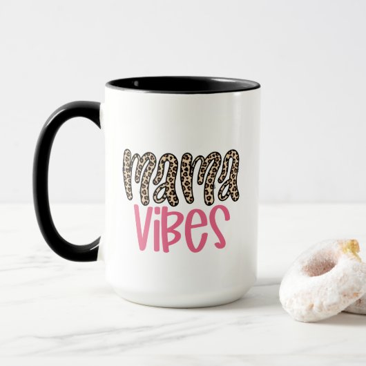 Mug Cute Mama Vibes Nouvelle Mère Baby shower Cadeau (Avec donut)