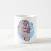 Mug Cute Manatee Aime Boire Boba Tea (Centre)