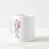 Mug Cute Manga Nurse avec cheveux blond bleu yeux Pers (Devant gauche)