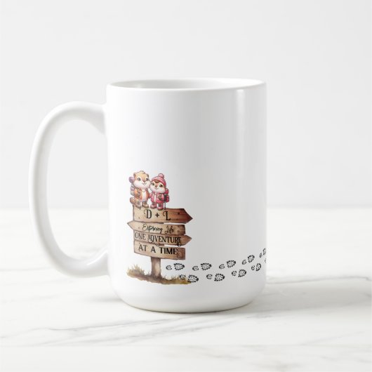 Mug Cute Marmot Outdoorsy Couple Adventure Randonnée (Gauche)