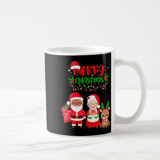Mug Cute Melanin Santa & Mrs Claus Interracial Fam (Droite)