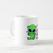 MUG CUTE MEOW CAT AVEC ALIEN (Devant gauche)
