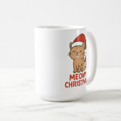 Mug Cute Meowy Christmas Cat Santa Hat (Devant droit)