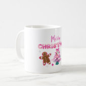 Mug Cute Merry Christmas Gingerbread and Candy Design (Devant gauche)