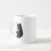 Mug Cute Minimalist Black & White Cat Love Design (Devant gauche)